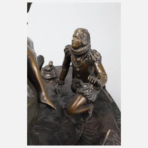 Bronze Figurengruppe mit Pferd