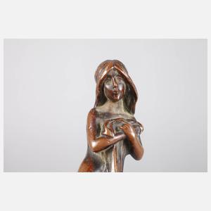 Kleinbronze Akt einer Jugendstilschönheit