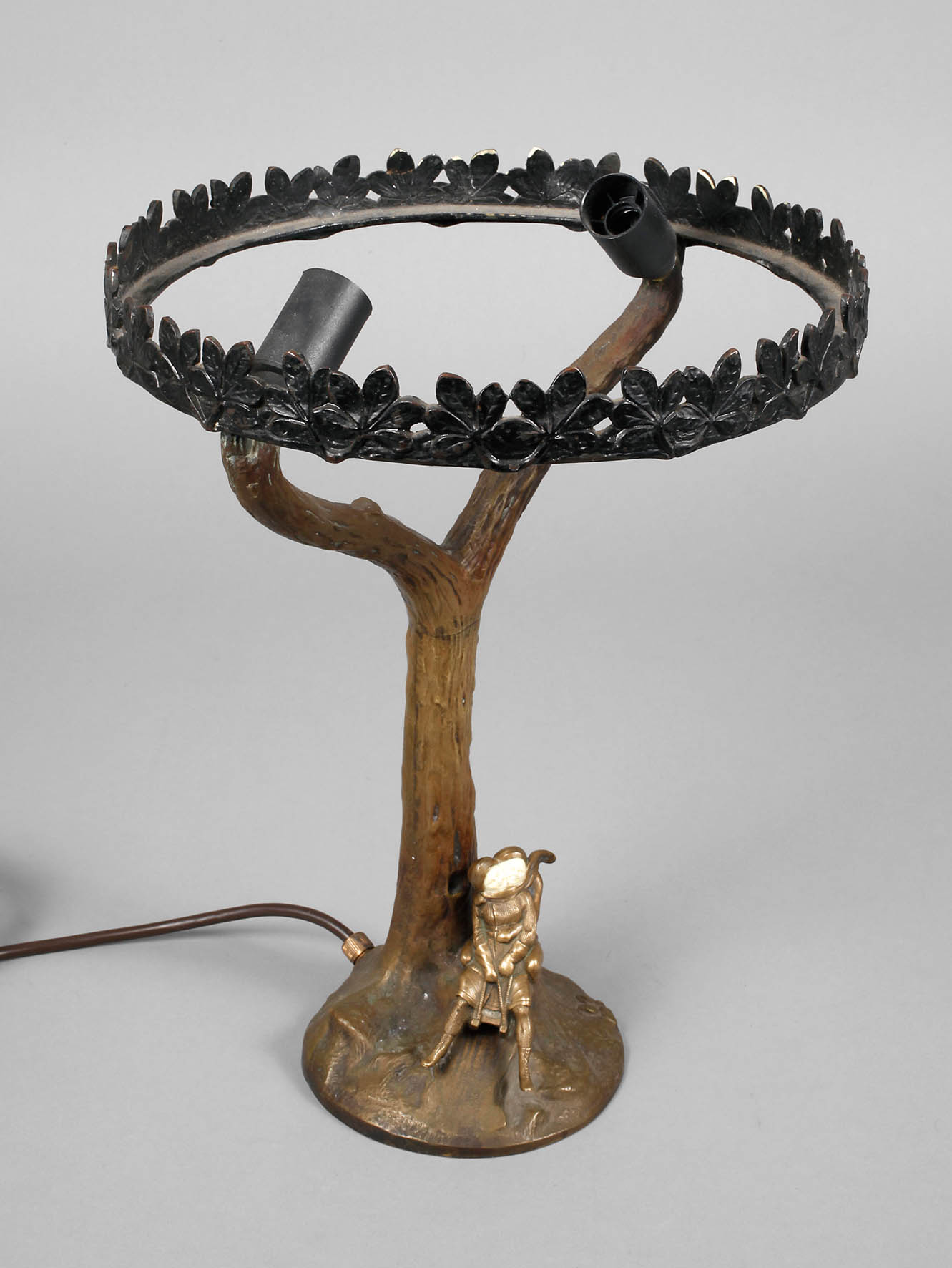 Figürlicher Lampenfuß Chryselephantin