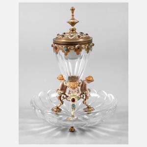 Wiener Bronze Tintenfass mit Faunen