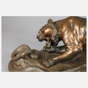 Japan große Tigerplastik mit Schlange