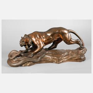 Japan große Tigerplastik mit Schlange