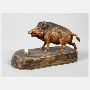 Wiener Bronze Tischklingel mit Wildschwein