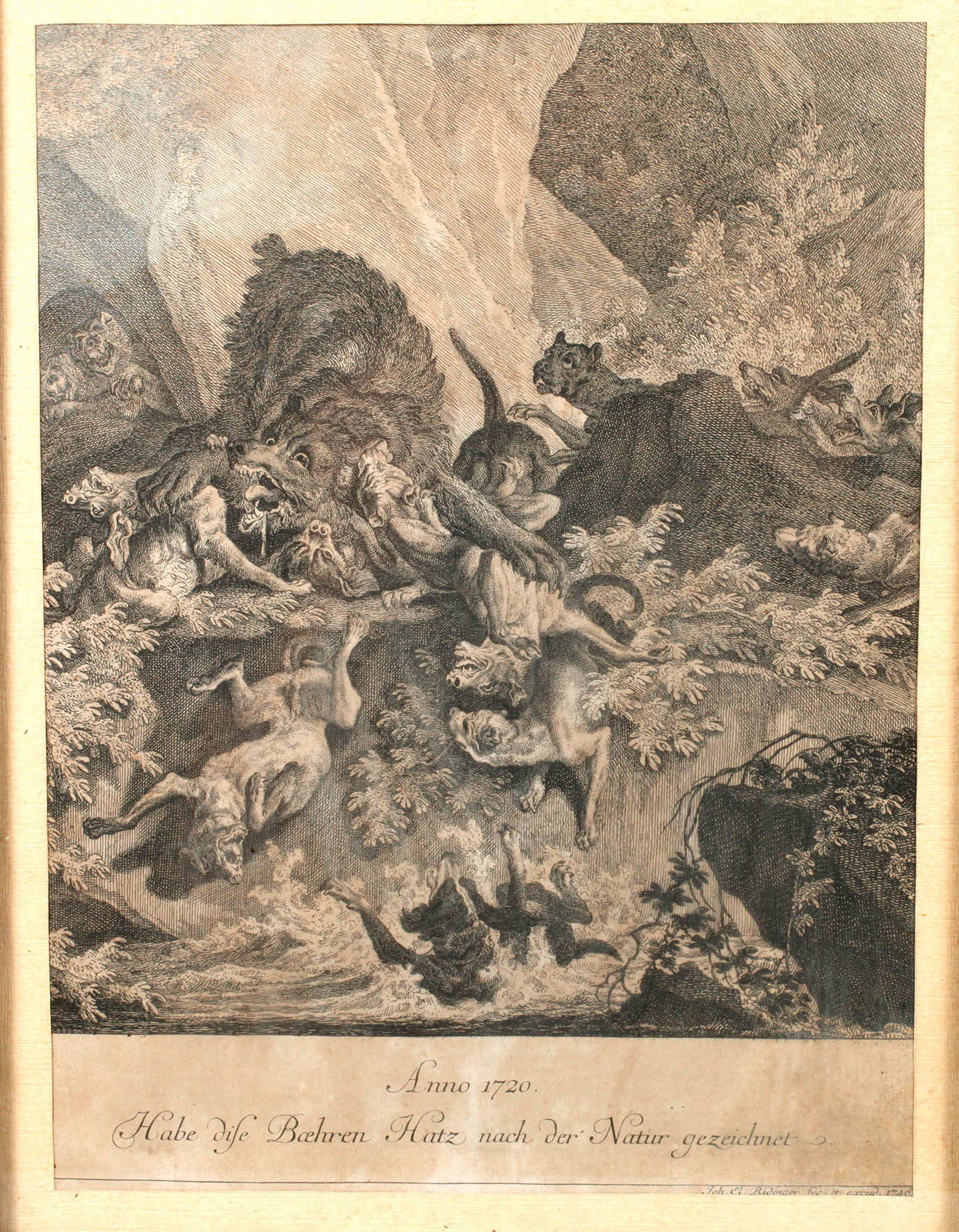 Johann Elias Ridinger, B?renjagdszene