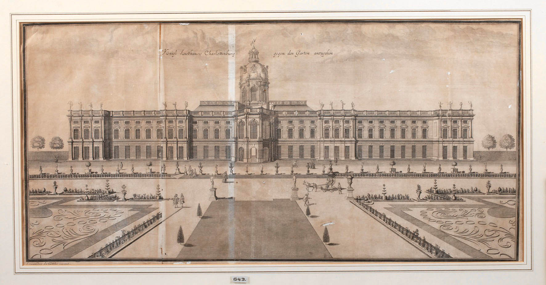 Johann Matth?us Merian, Ansicht Schloss Charlottenburg nach G?the
