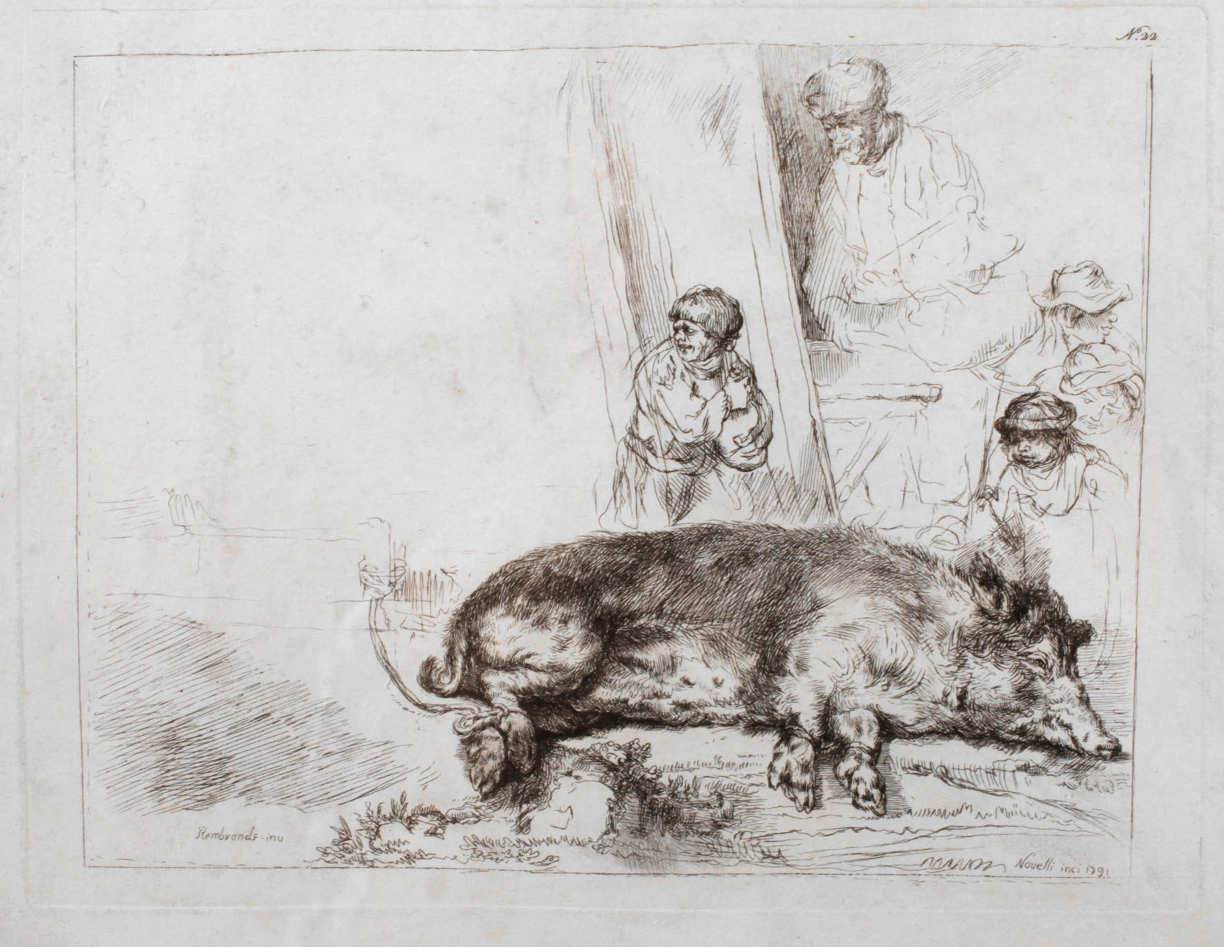 Francesco Novelli, nach Rembrand, ”Das Schwein”