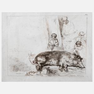 Francesco Novelli, nach Rembrand, ”Das Schwein”