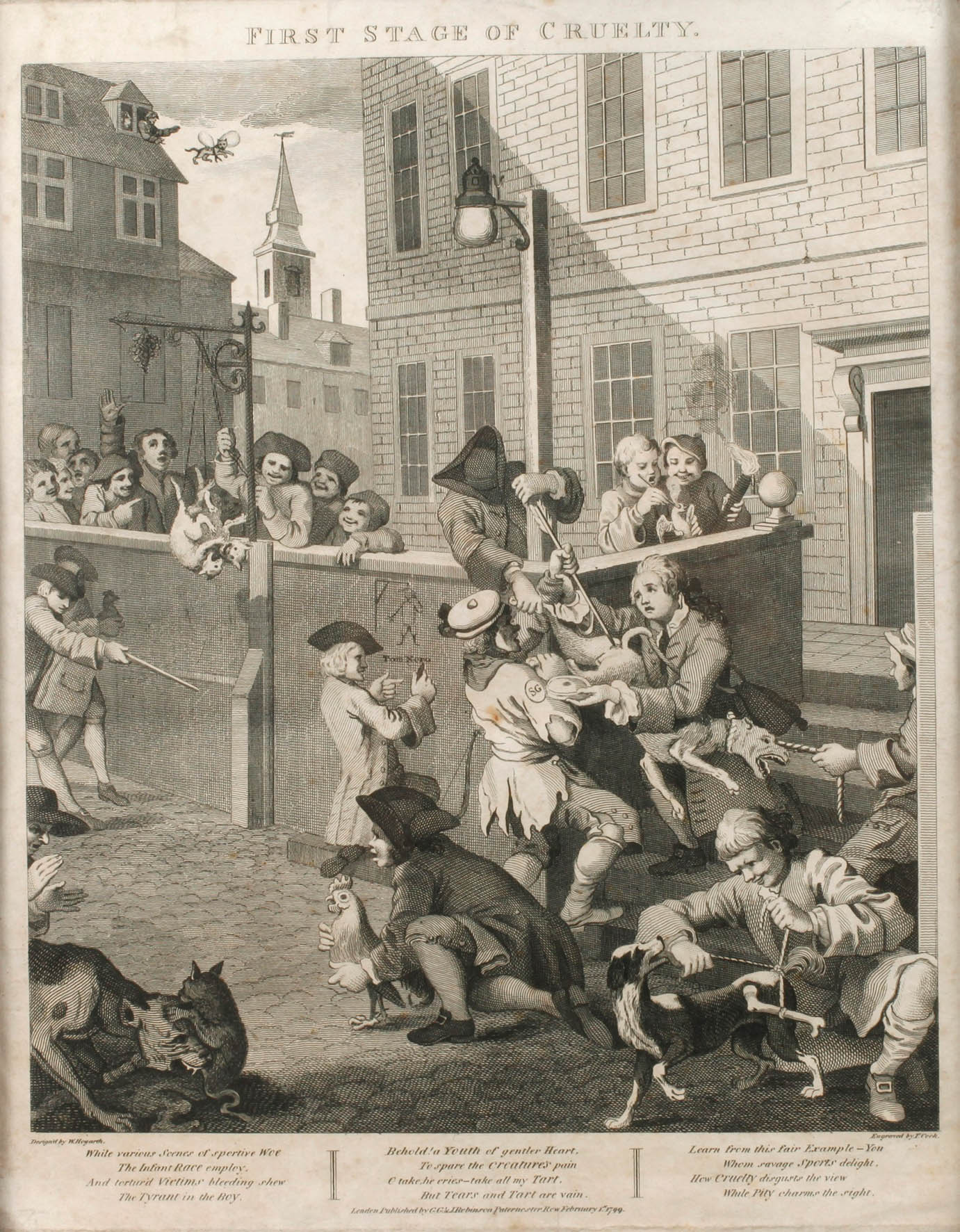 Thomas Cook nach William Hogarth, ”First Stage of Cruelty”