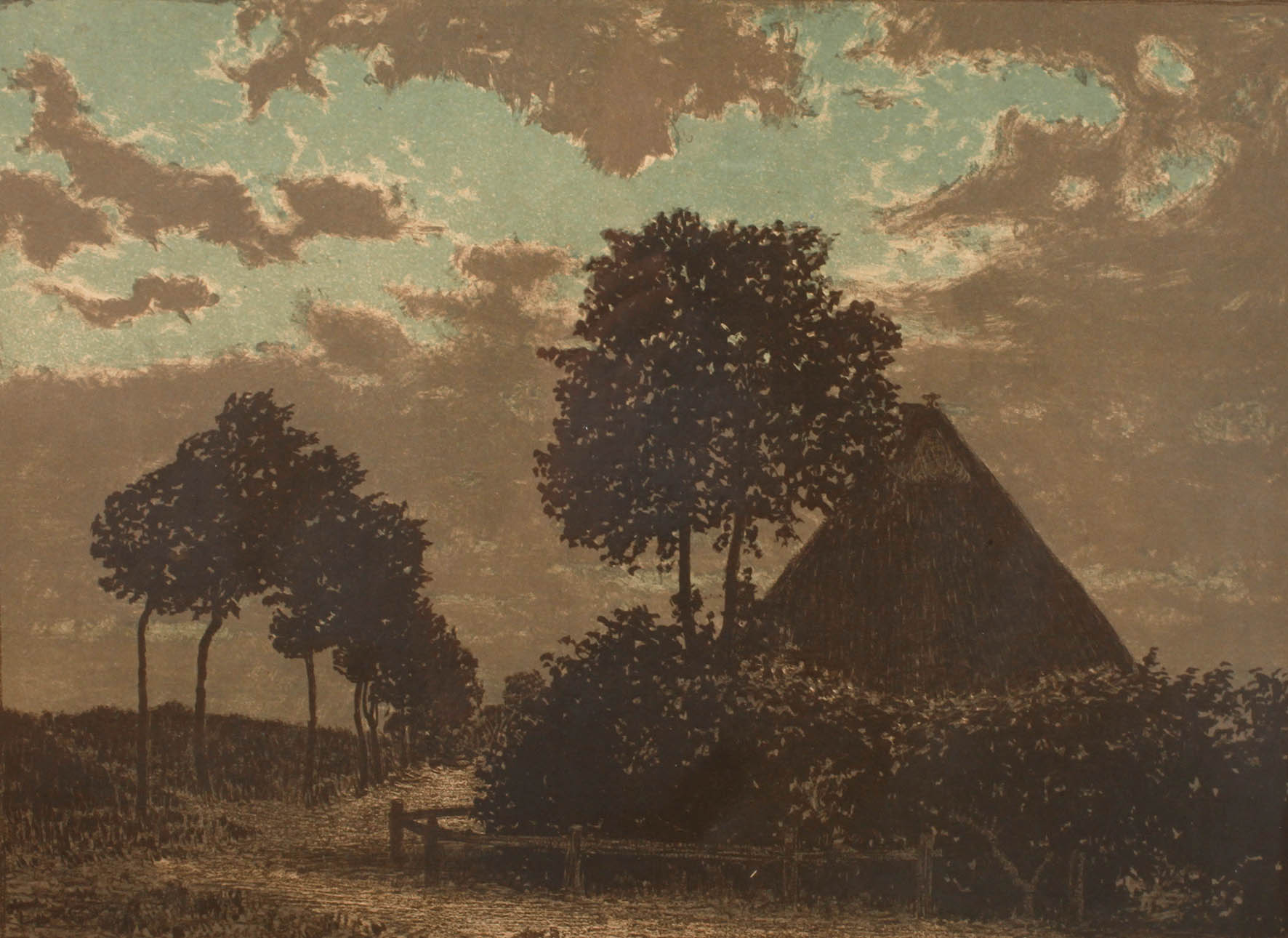 Georg L?hrig, attr., Kate in Abendlandschaft