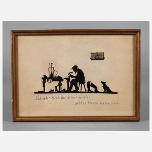 Scherenschnitt ”Schuster bleib bei deinen Leisten ...”