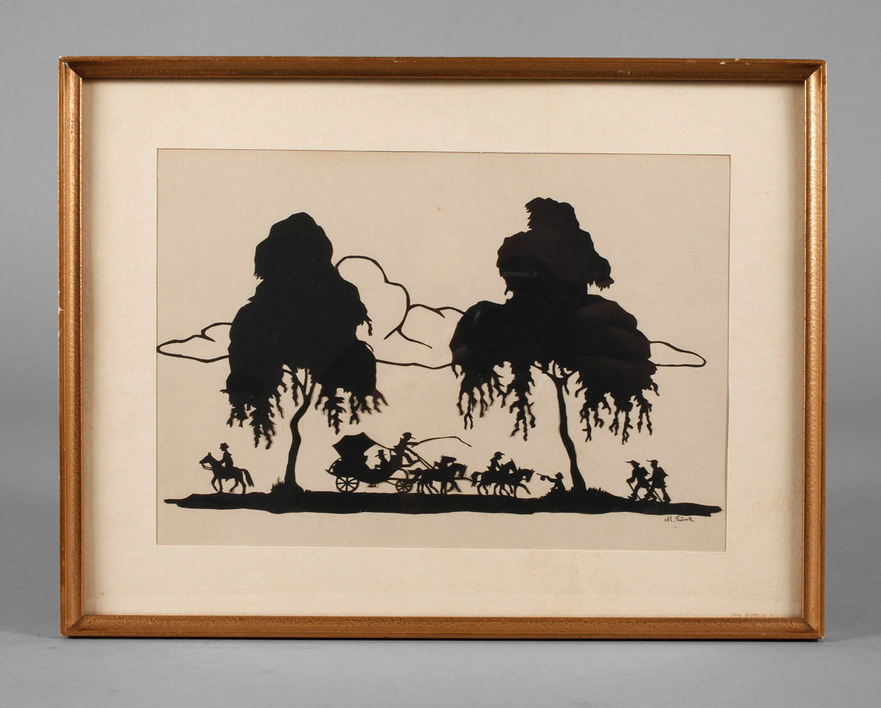 M. Funk, Landstra?e mit Kutsche