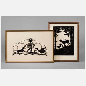 Paar Scherenschnitte