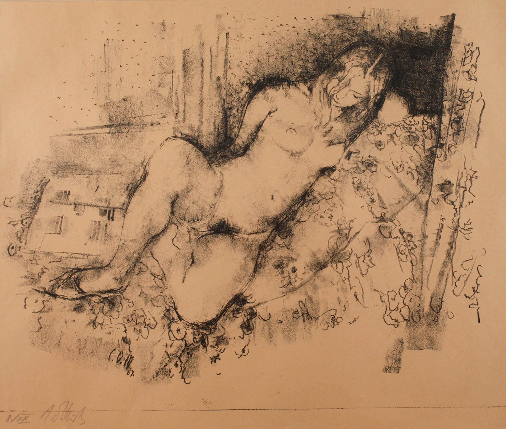 Carl Otto M?ller, Liegender Mädchenakt