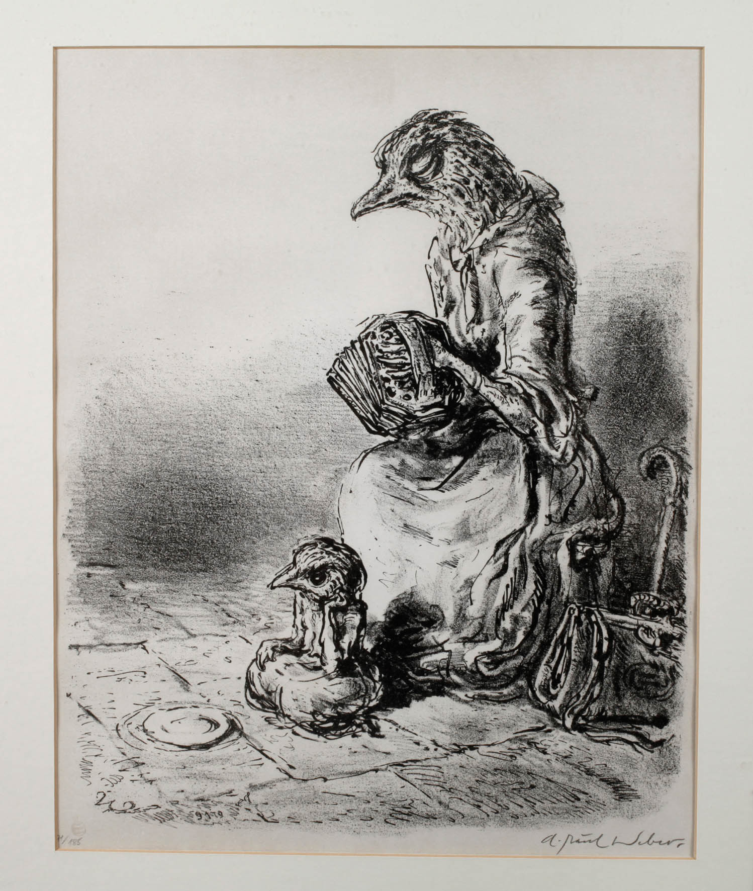 Prof. Andreas Paul Weber, V?gel als Stra?enmusikanten