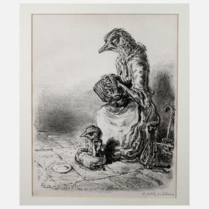 Prof. Andreas Paul Weber, V?gel als Stra?enmusikanten