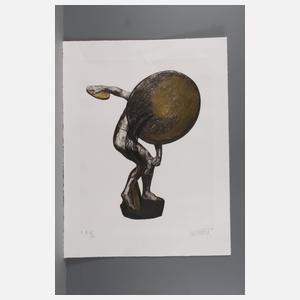 Wolf Vostell, ”Der Diskobol von Myron”