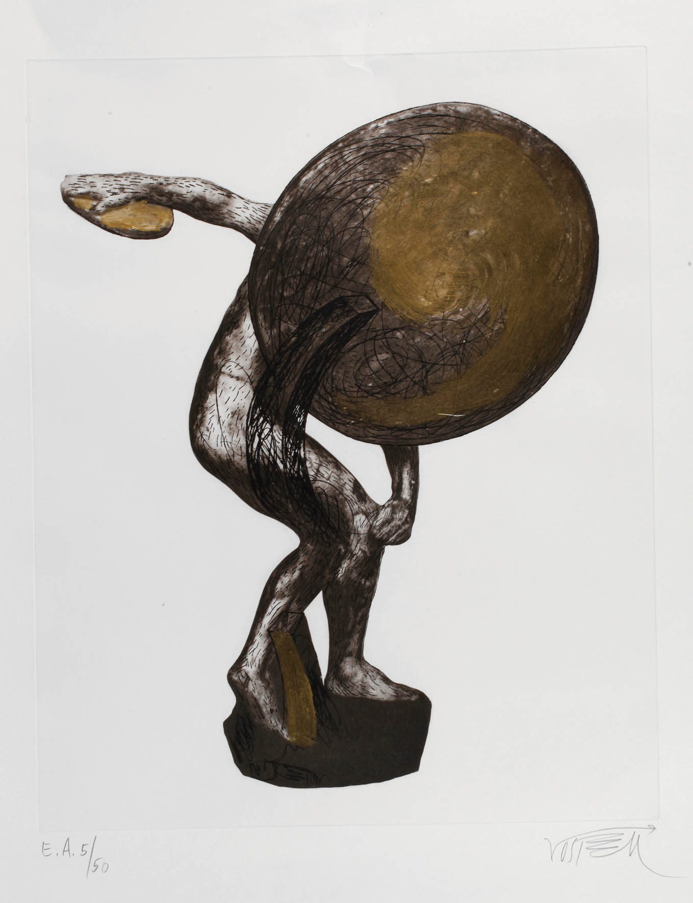 Wolf Vostell, ”Der Diskobol von Myron”