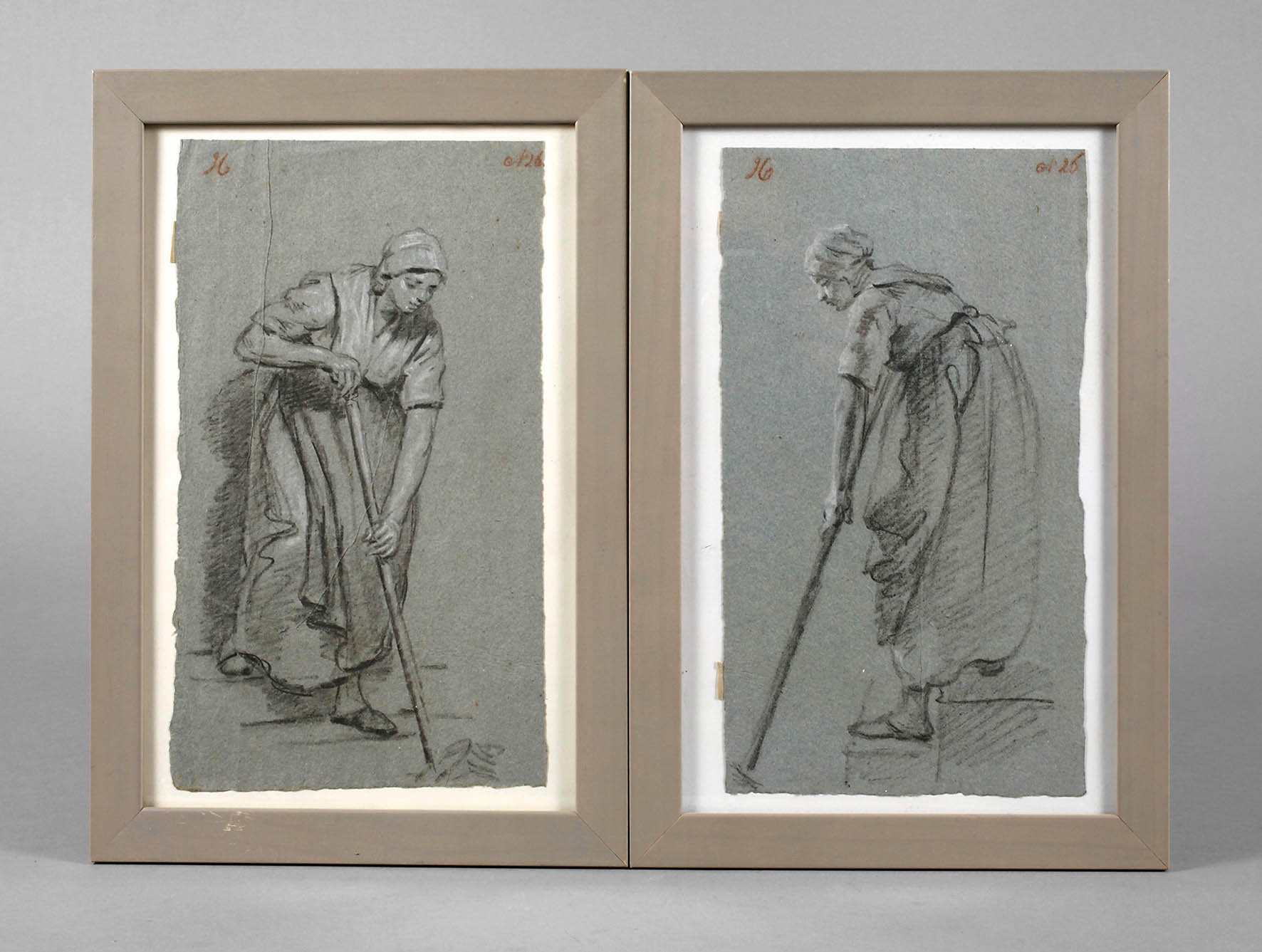 Paar Bäuerinnendarstellungen