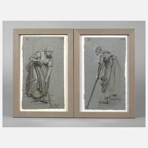 Paar Bäuerinnendarstellungen