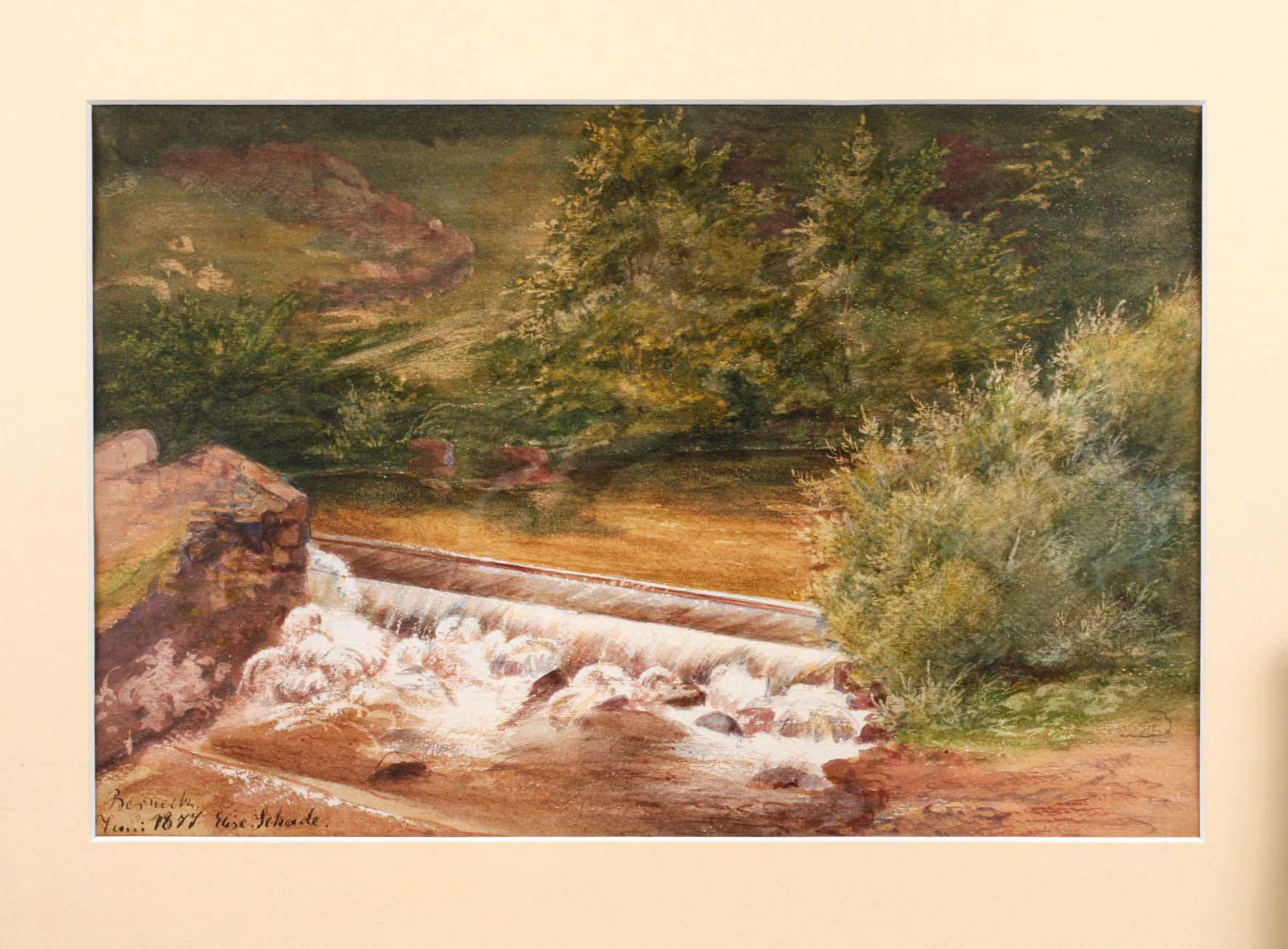 Elise Stetter-Schade, ”Wehr an der Mühle bei Berneck”