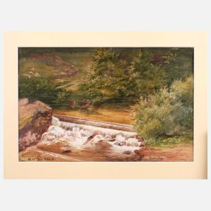 Elise Stetter-Schade, ”Wehr an der Mühle bei Berneck”