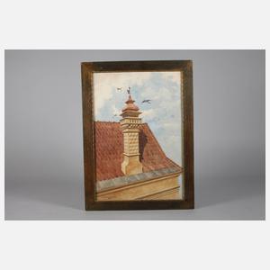 Koloman Moser, Dachlandschaft mit Türmchen