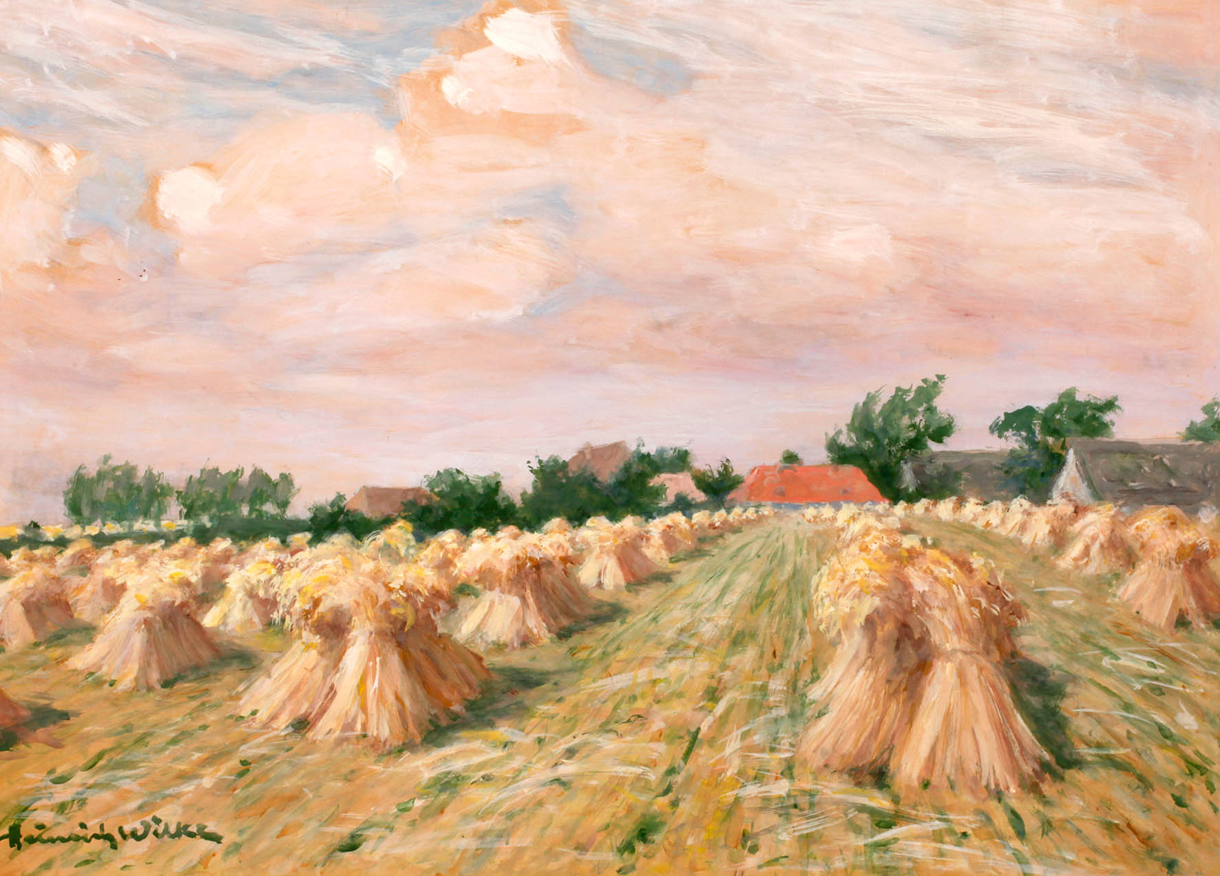Heinrich Wilke, Sommerlandschaft mit Korngarben
