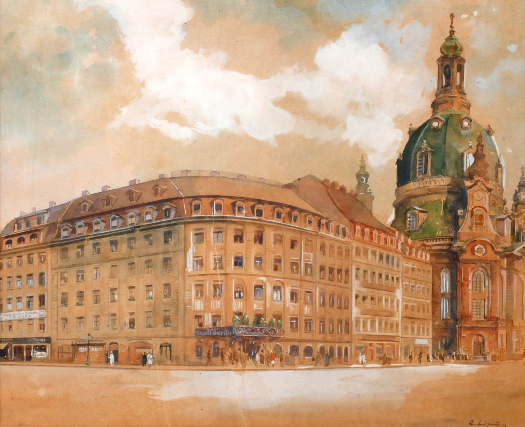 Rudolf Lipus, Ansicht Dresden mit Frauenkirche