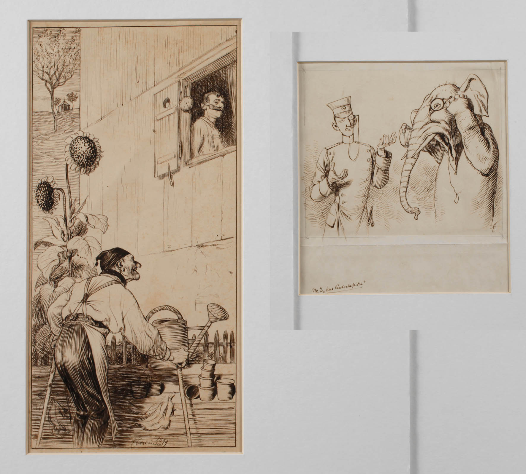 Adolf Oberländer, Paar Illustrationszeichnungen