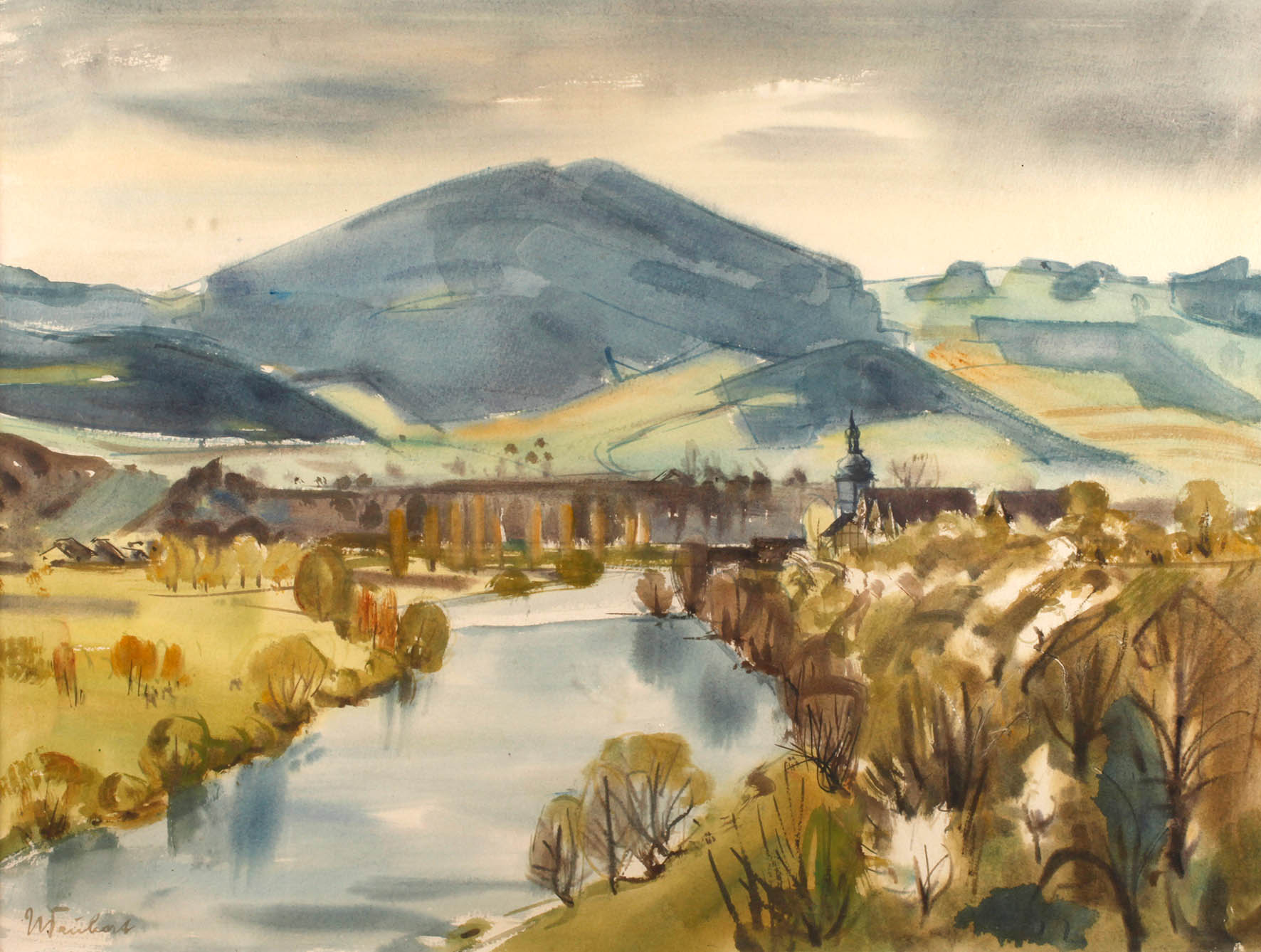 Wolfgang Taubert, Thüringer Dorf am Fluss