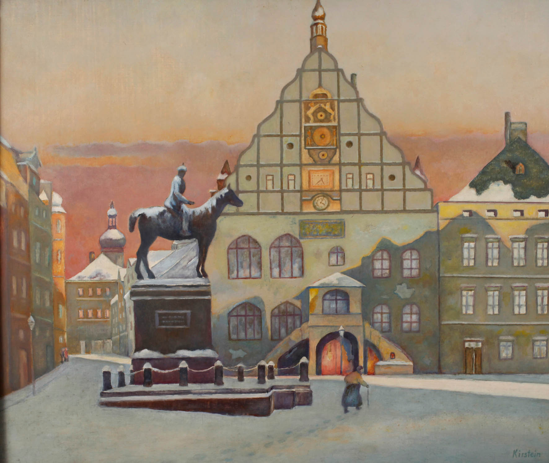 Kirstein, Winterlicher Altmarkt in Plauen