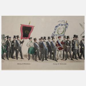 Georg Könitzer, ”Gewerbefestzug in Hof 1860”