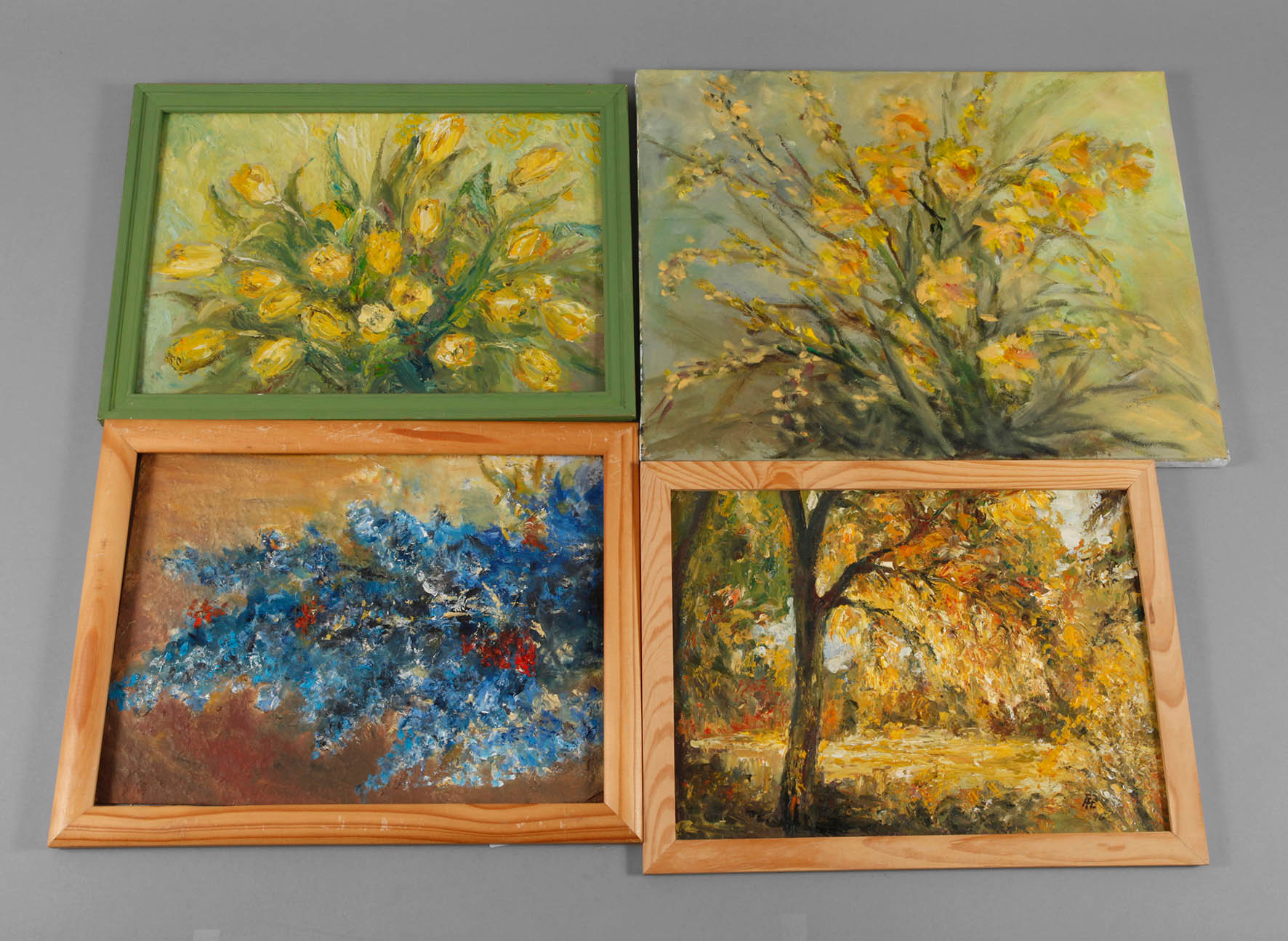 Alfred Prüfer, vier Ölgemälde