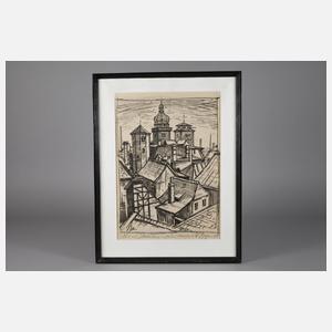 Walter Rahm, ”Blick auf Johanniskirche in Plauen”