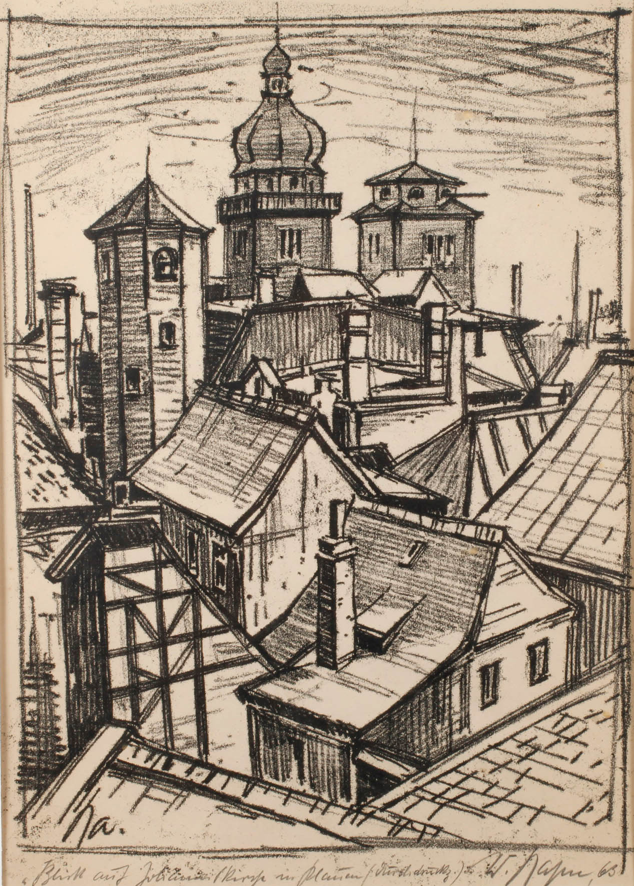 Walter Rahm, ”Blick auf Johanniskirche in Plauen”