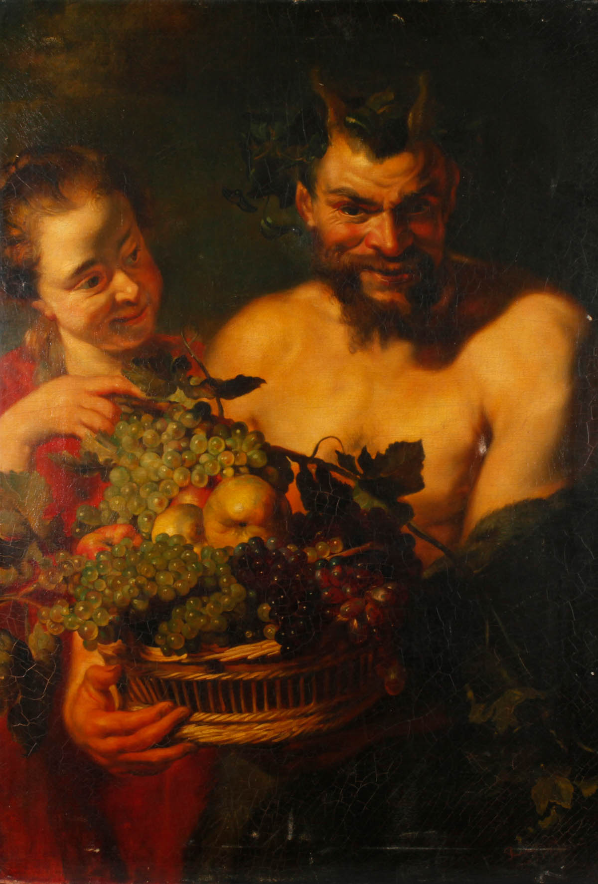 Kopie nach Rubens ”Satyr und Mädchen mit Fruchtkorb”