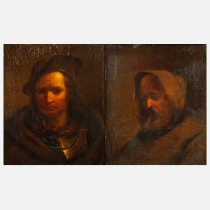 Paar Portraits, Ende 17. Jh.