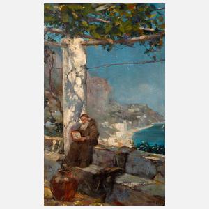 Franz Lugan, Mönch vor mediterraner Küste