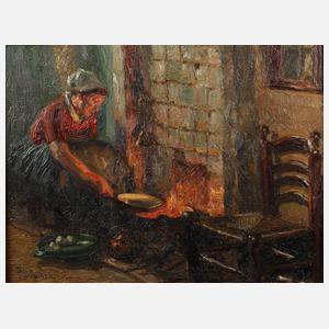 Prof. Julius Schrag, ”Beim Pfannenkuchen-Backen”