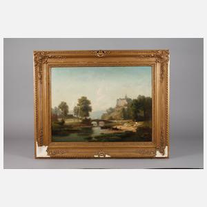 Julius Zielke, Romantische Flusslandschaft mit Schloss