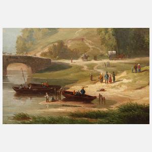 Julius Zielke, Romantische Flusslandschaft mit Schloss