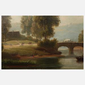 Julius Zielke, Romantische Flusslandschaft mit Schloss