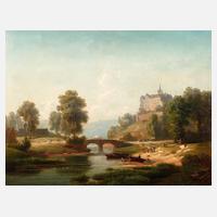 Julius Zielke, Romantische Flusslandschaft mit Schloss111