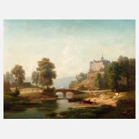 Julius Zielke, Romantische Flusslandschaft mit Schloss111