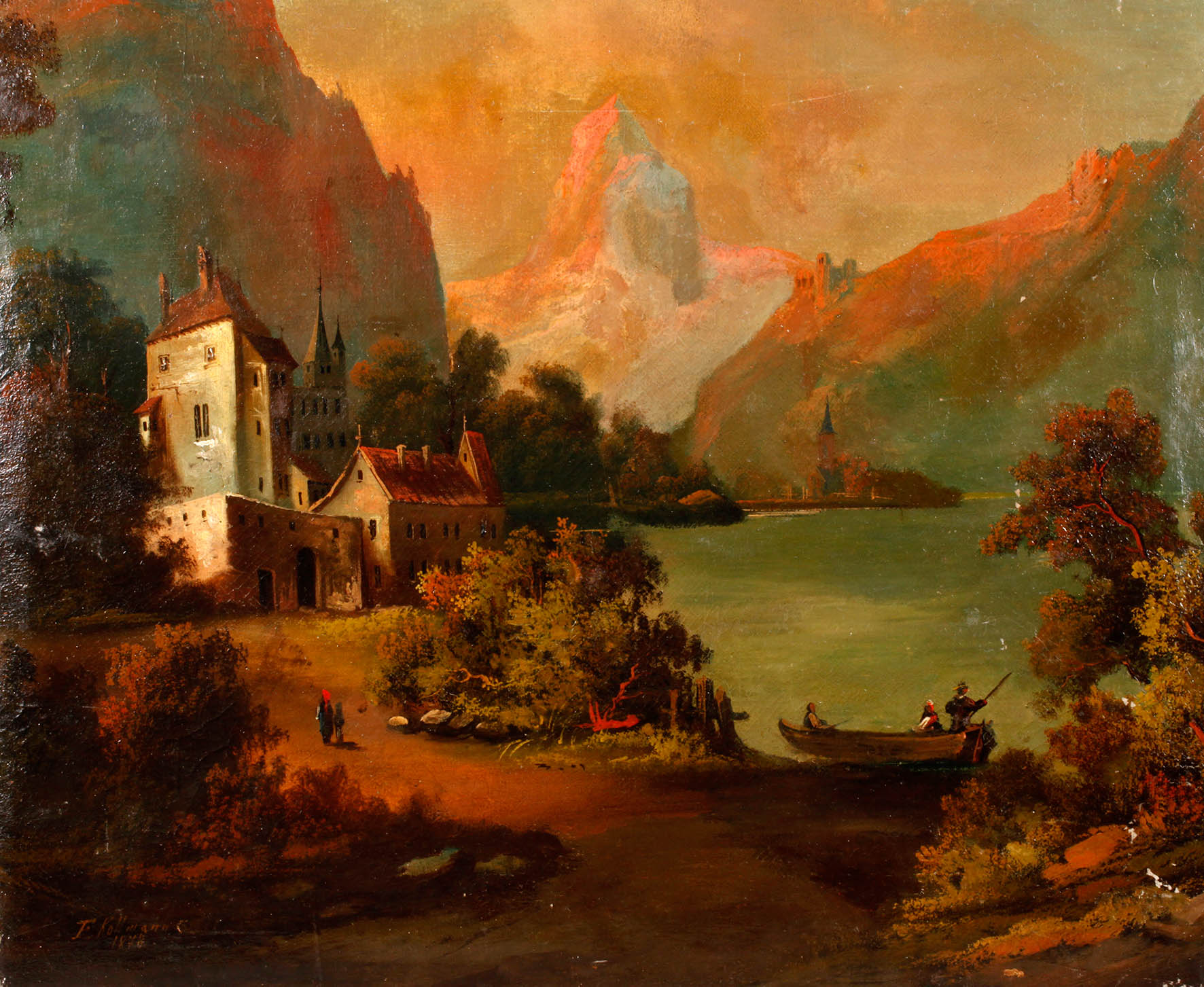 F. Kollmann, Schloss am Gebirgssee