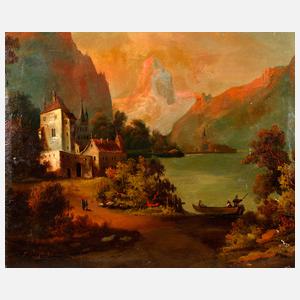 F. Kollmann, Schloss am Gebirgssee