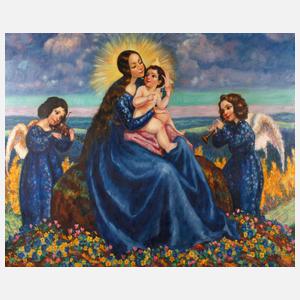 Heinrich Windelschmidt, Thronende Maria mit Kind in Sommerlandschaft