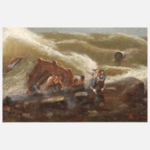 Theodor Genenger, Rettung Schiffbrüchiger aus stürmischer See