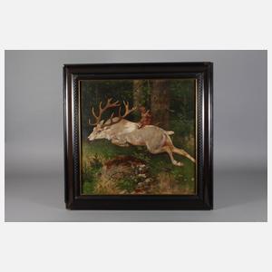 Richard Borrmeister, attr., Teufelchen auf weißem Hirsch