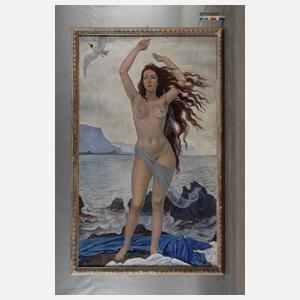 Max Beringer, Mädchenakt am Meer